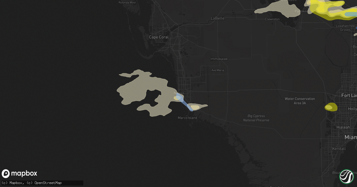 Hail map in Naples, FL on April 26, 2020