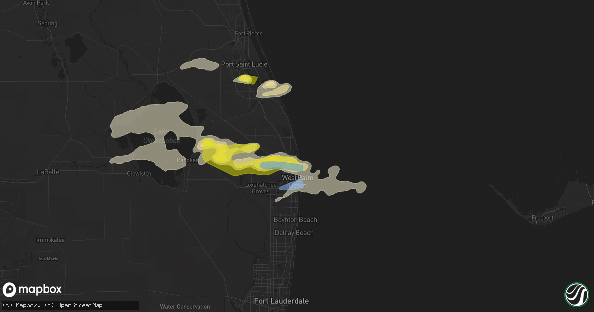 Hail map in North Palm Beach, FL on April 26, 2020