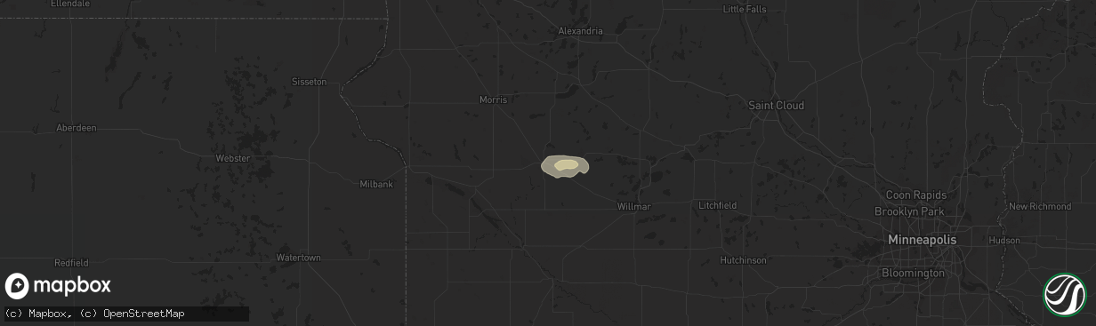 Hail map in Benson, MN on April 26, 2021