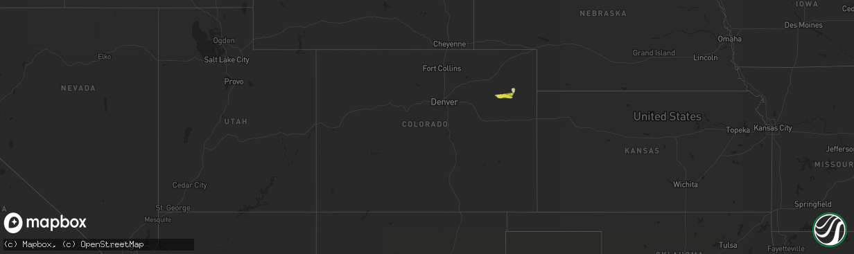 Hail map in Colorado on April 26, 2021