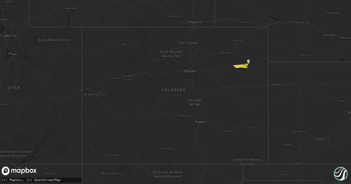 Hail map in Colorado on April 26, 2021