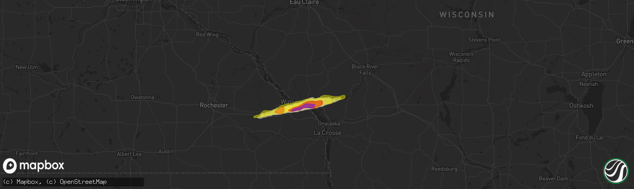 Hail map in Galesville, WI on April 26, 2021