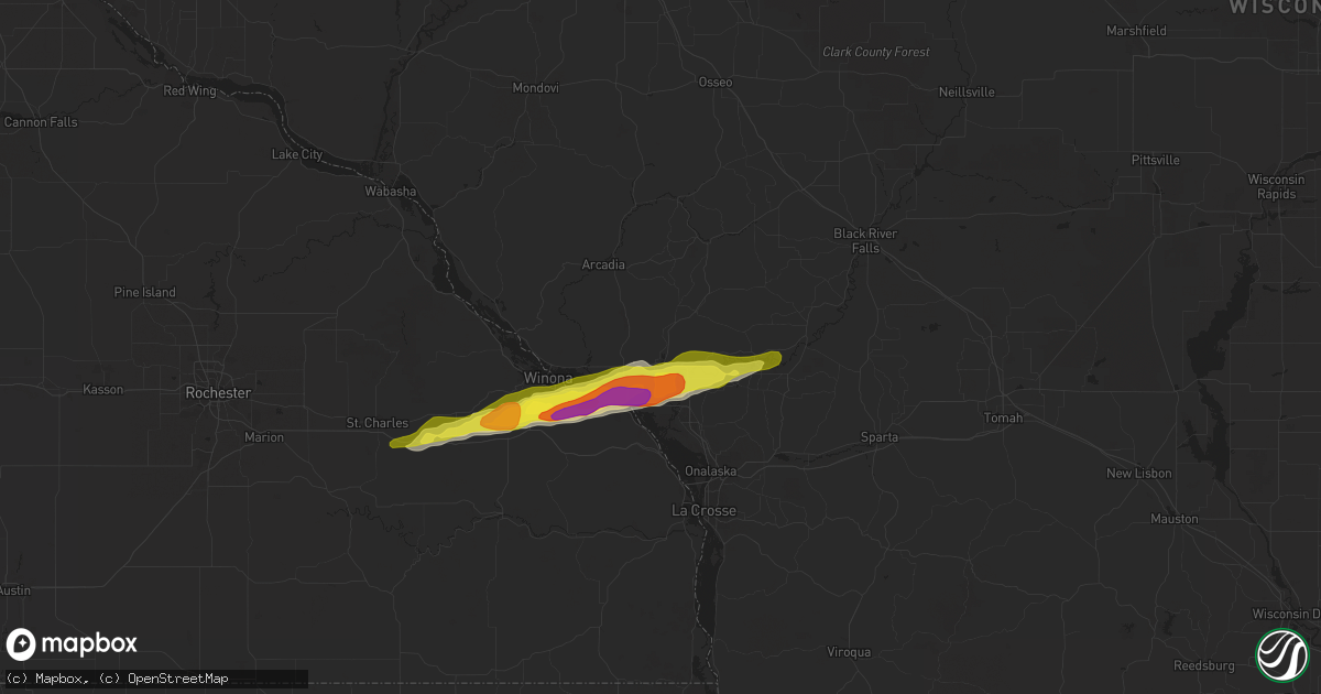 Hail map in Galesville, WI on April 26, 2021
