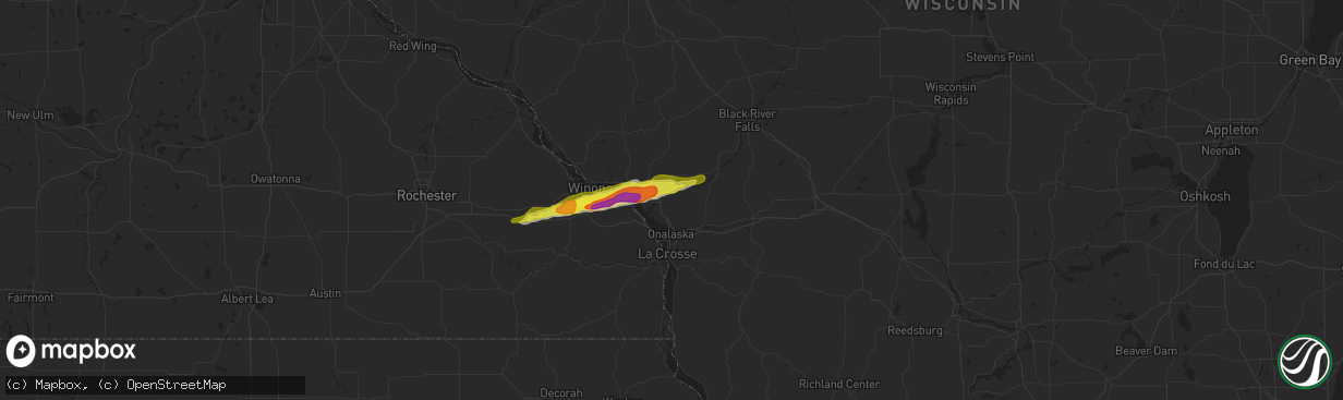 Hail map in Holmen, WI on April 26, 2021