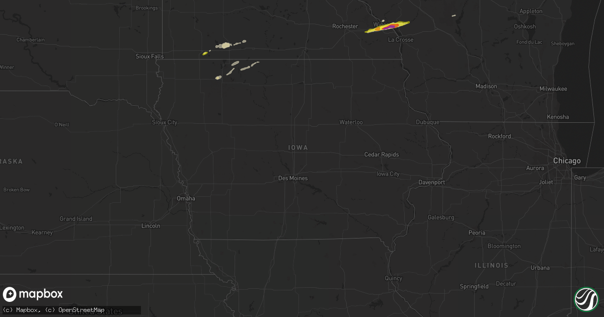 Hail map in Iowa on April 26, 2021