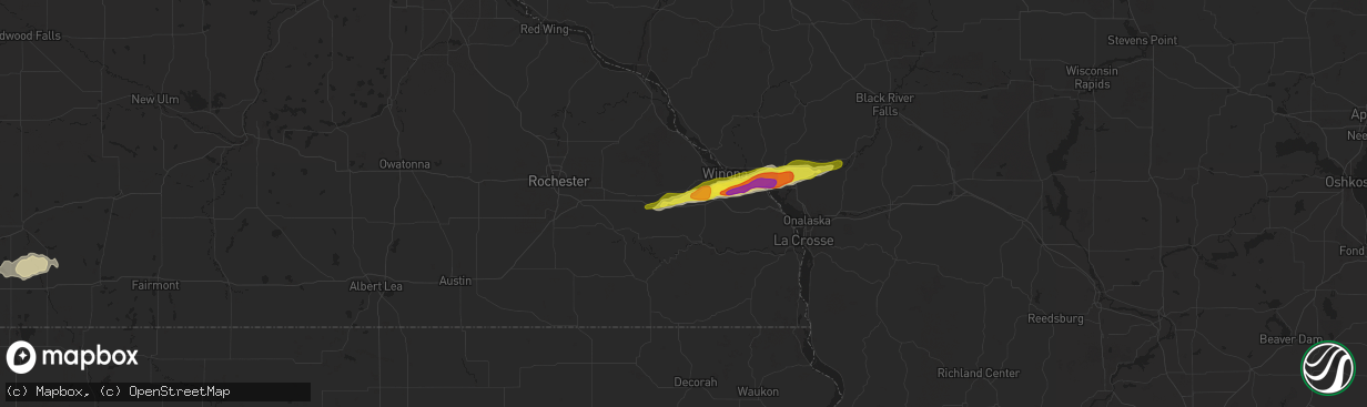 Hail map in Lewiston, MN on April 26, 2021