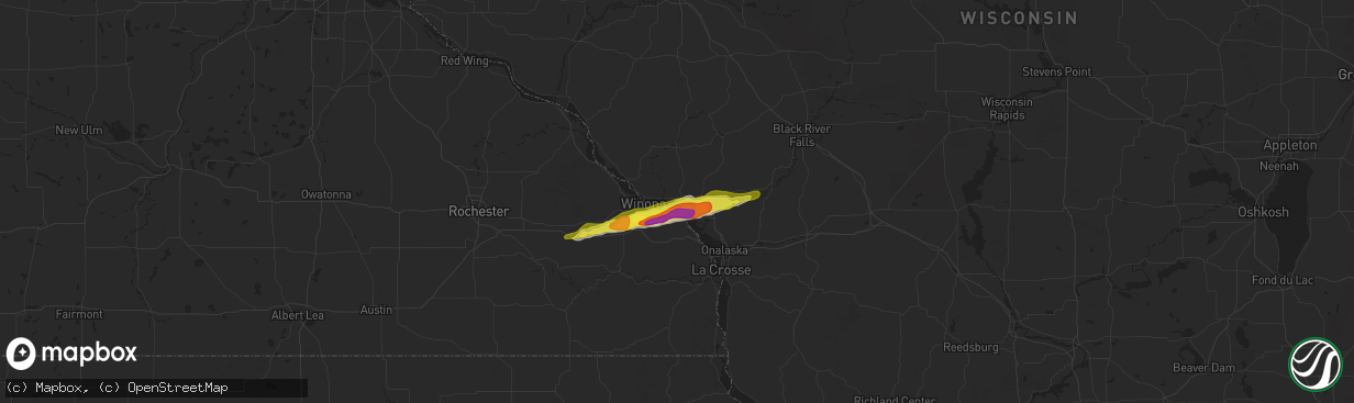 Hail map in Trempealeau, WI on April 26, 2021