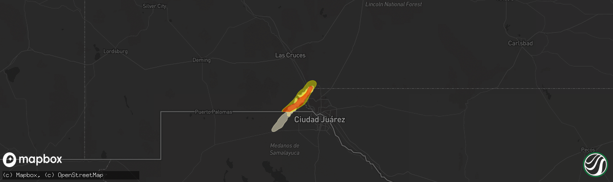 Hail map in Anthony, TX on April 26, 2022