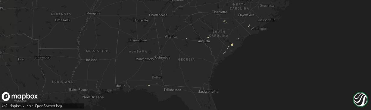 Hail map in Georgia on April 26, 2022