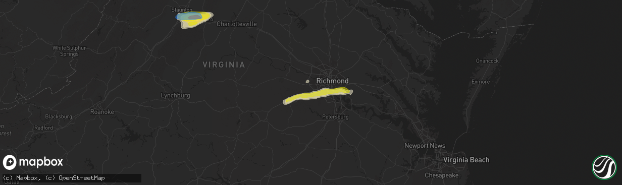 Hail map in Midlothian, VA on April 26, 2022