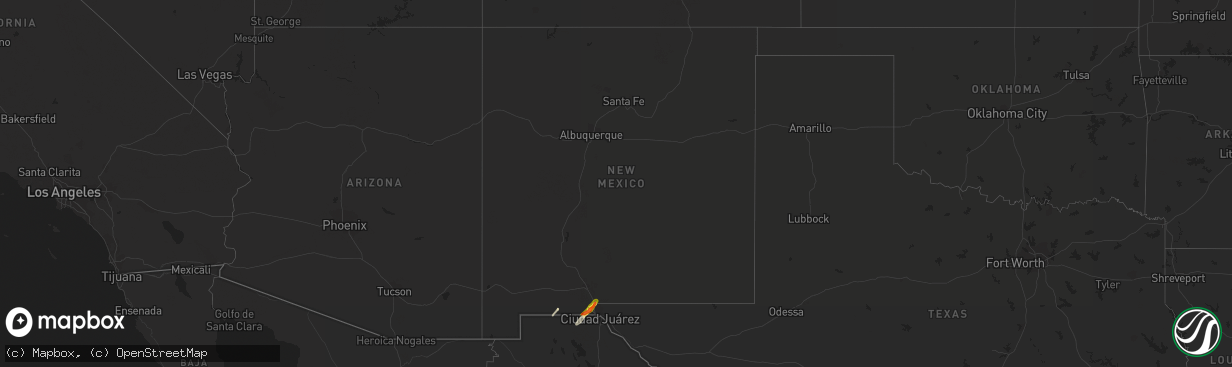 Hail map in New Mexico on April 26, 2022