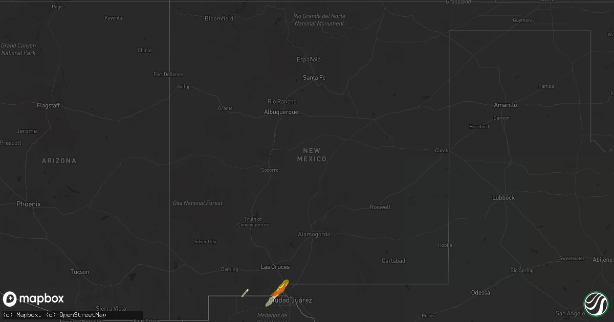 Hail map in New Mexico on April 26, 2022