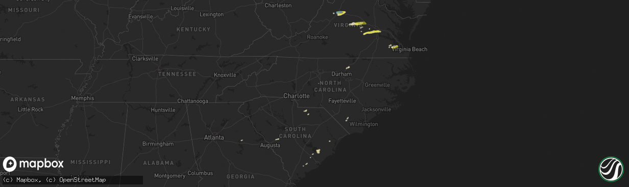 Hail map in North Carolina on April 26, 2022