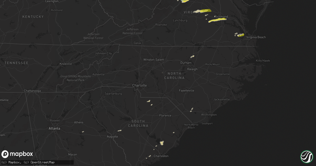 Hail map in North Carolina on April 26, 2022
