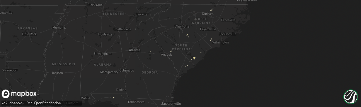 Hail map in South Carolina on April 26, 2022