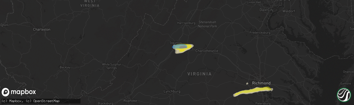 Hail map in Stuarts Draft, VA on April 26, 2022