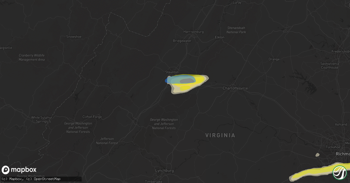 Hail map in Stuarts Draft, VA on April 26, 2022