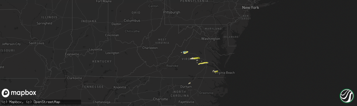 Hail map in Virginia on April 26, 2022