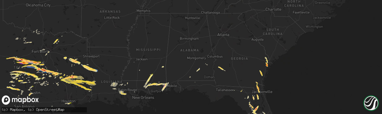 Hail map in Alabama on April 26, 2023