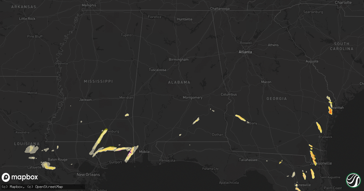 Hail map in Alabama on April 26, 2023