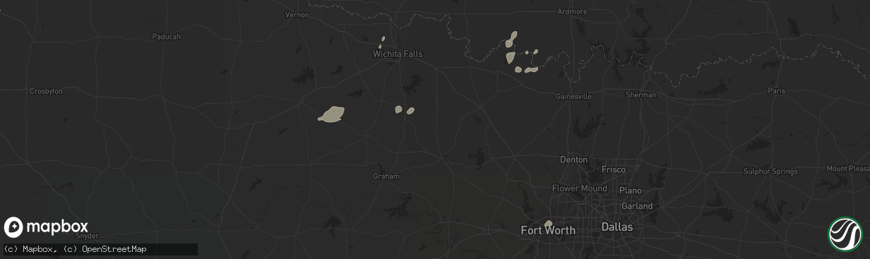 Hail map in Burneyville, OK on April 26, 2023