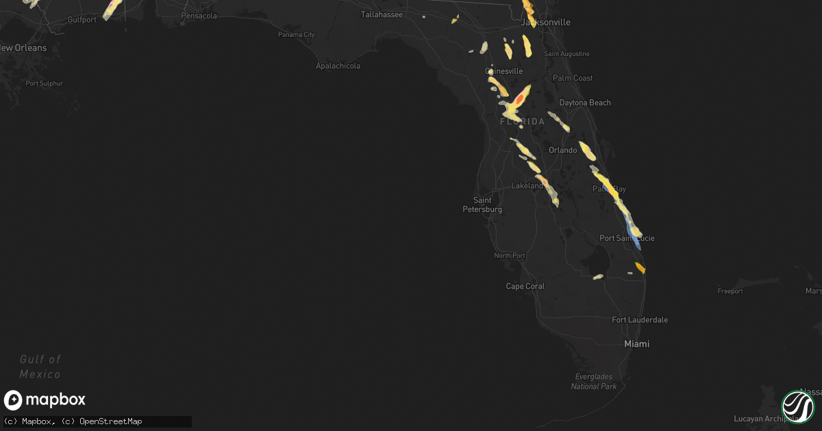 Hail map in Florida on April 26, 2023