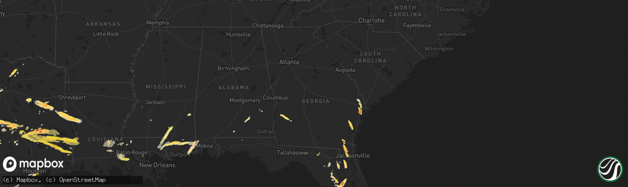 Hail map in Georgia on April 26, 2023