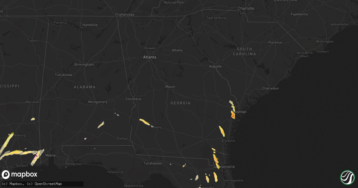 Hail map in Georgia on April 26, 2023