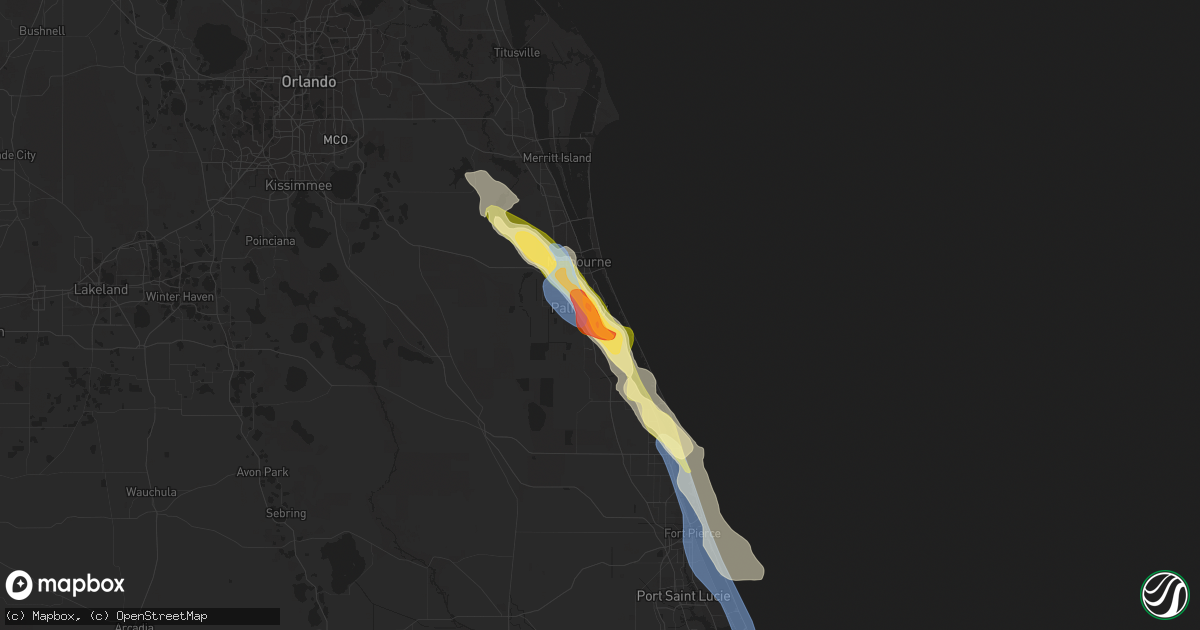 Hail map in Malabar, FL on April 26, 2023