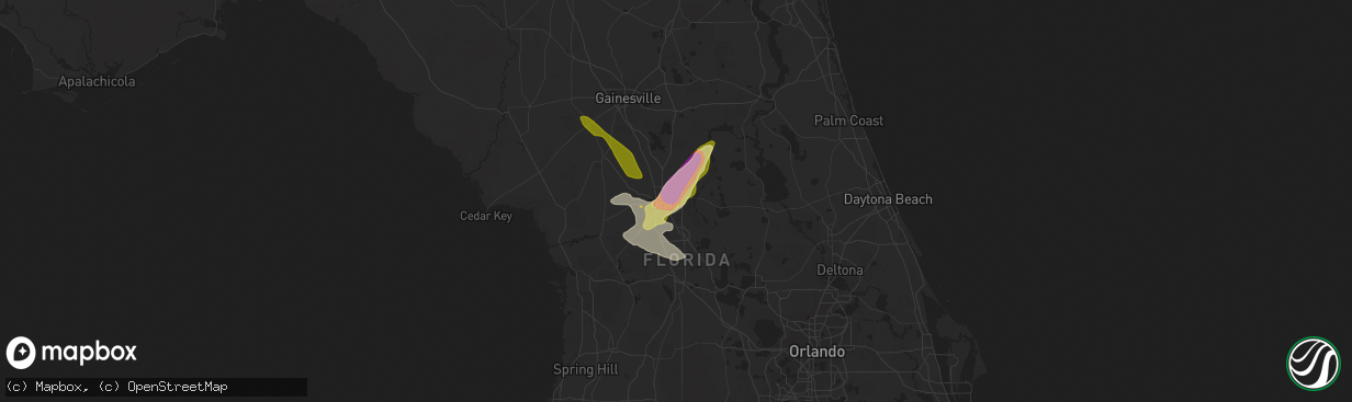 Hail map in Ocala, FL on April 26, 2023