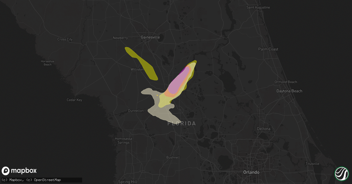Hail map in Ocala, FL on April 26, 2023
