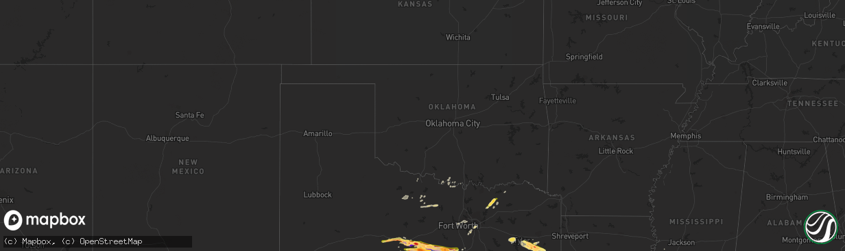 Hail map in Oklahoma on April 26, 2023