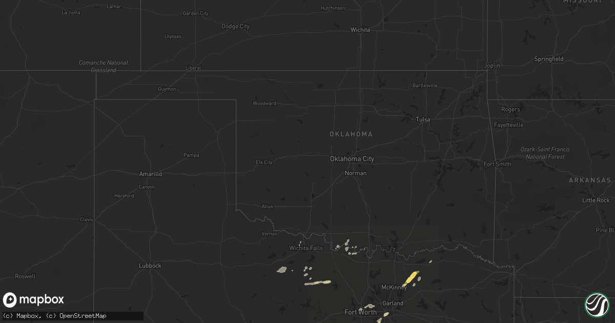 Hail map in Oklahoma on April 26, 2023