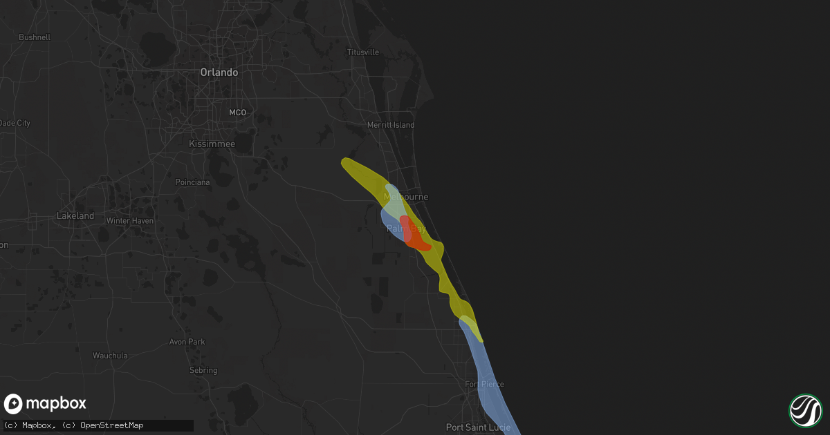 Hail map in Palm Bay, FL on April 26, 2023