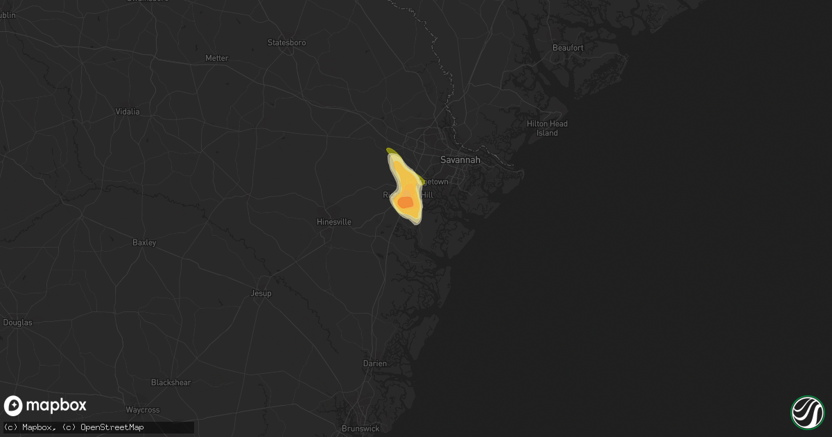 Hail map in Richmond Hill, GA on April 26, 2023
