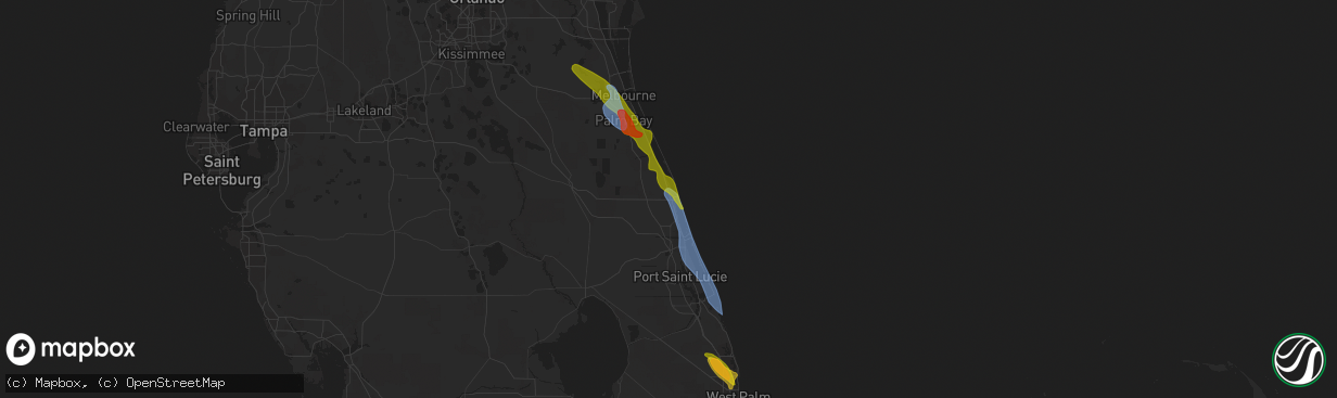 Hail map in Vero Beach, FL on April 26, 2023