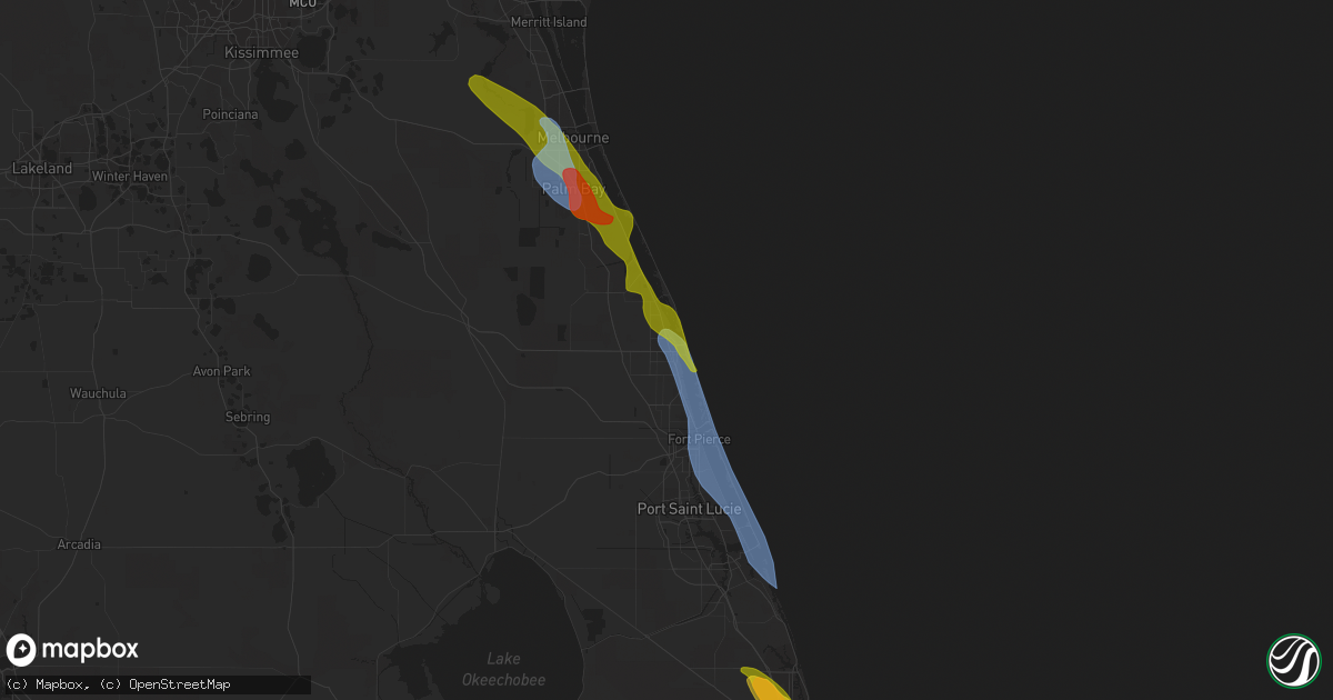 Hail map in Vero Beach, FL on April 26, 2023