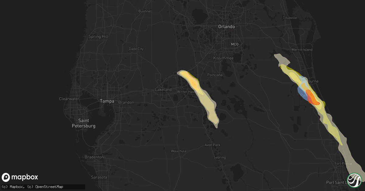 Hail map in Winter Haven, FL on April 26, 2023