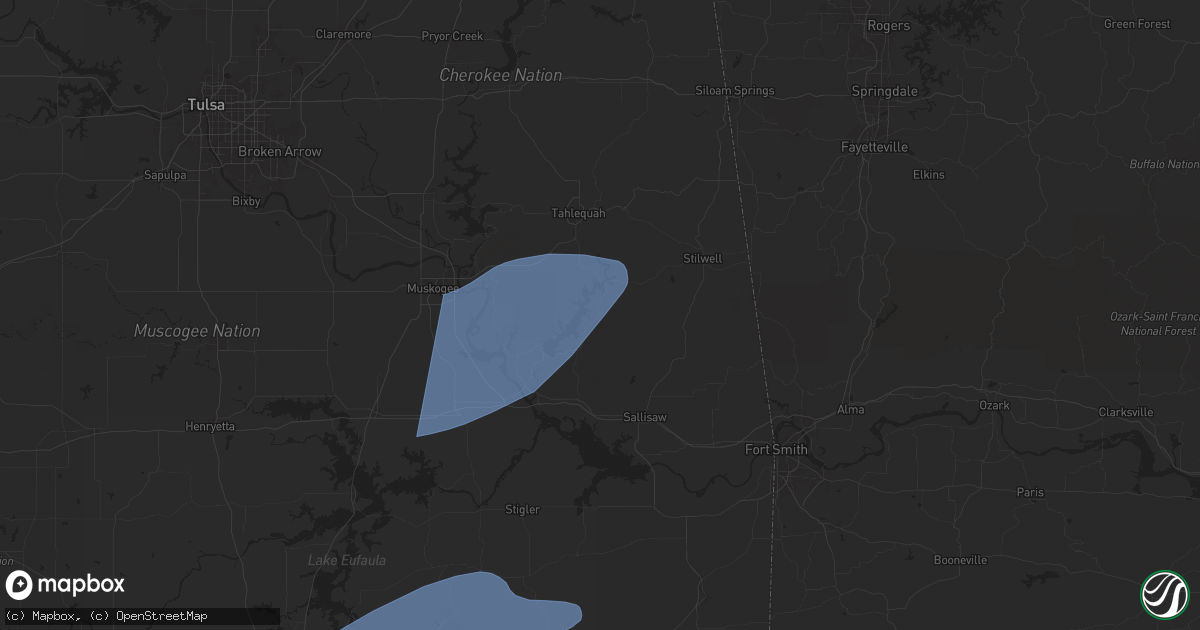 Hail map in Cookson, OK on April 26, 2024