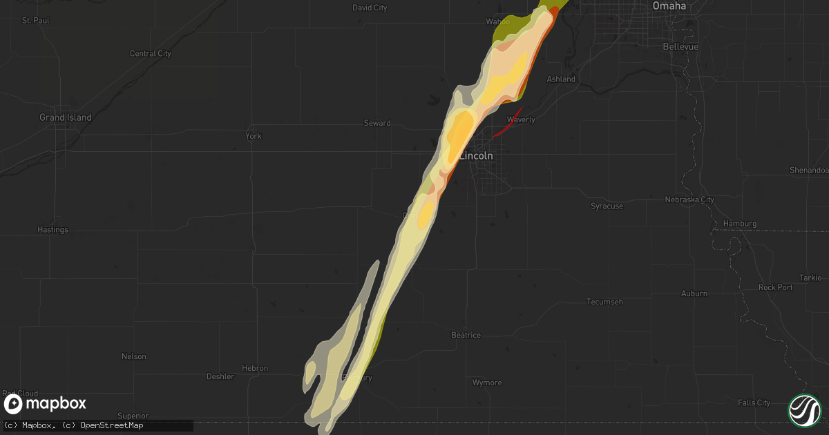 Hail map in Crete, NE on April 26, 2024