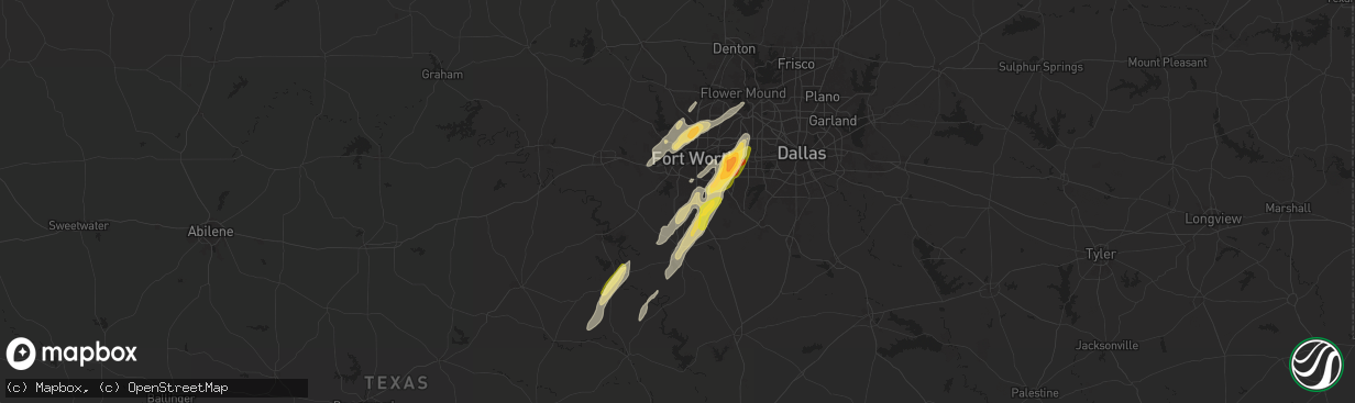 Hail map in Crowley, TX on April 26, 2024