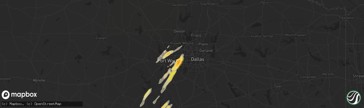 Hail map in Euless, TX on April 26, 2024