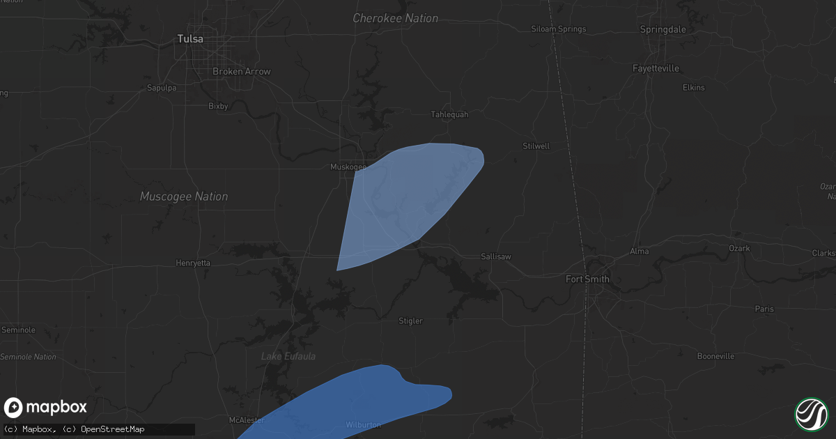 Hail map in Gore, OK on April 26, 2024