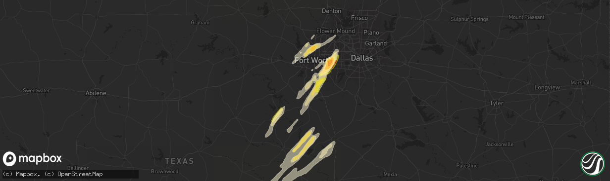 Hail map in Joshua, TX on April 26, 2024