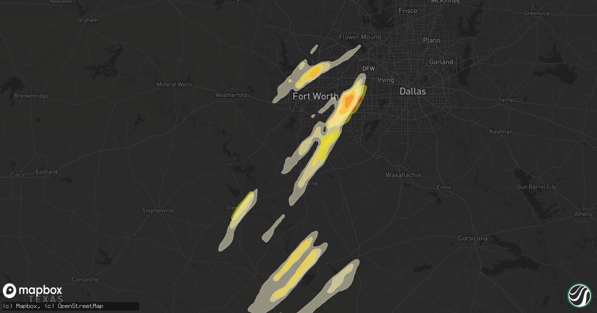 Hail map in Joshua, TX on April 26, 2024