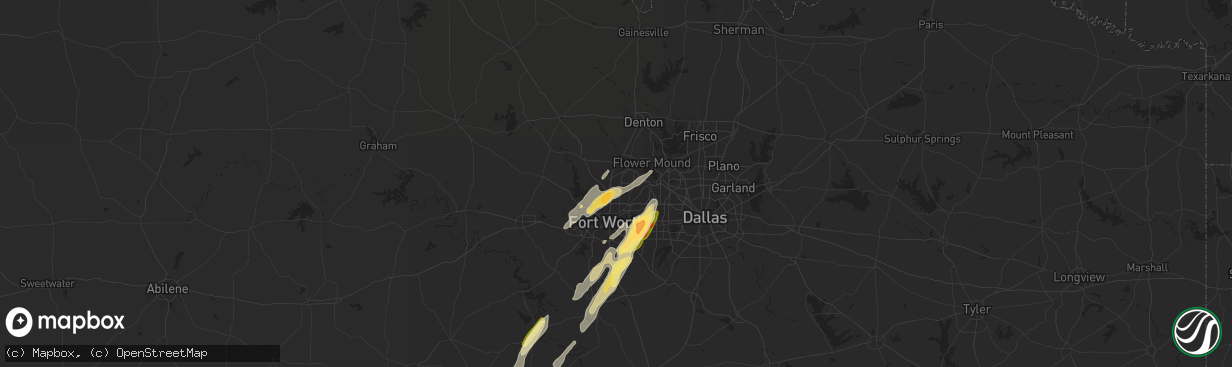 Hail map in Keller, TX on April 26, 2024