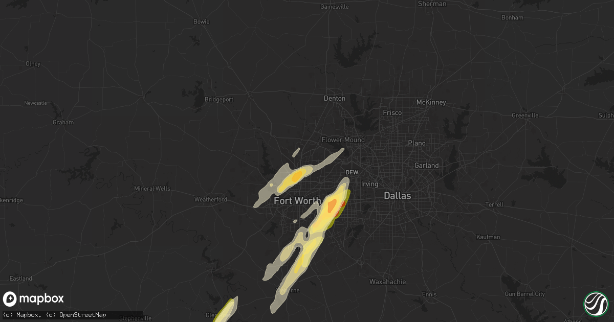 Hail map in Keller, TX on April 26, 2024