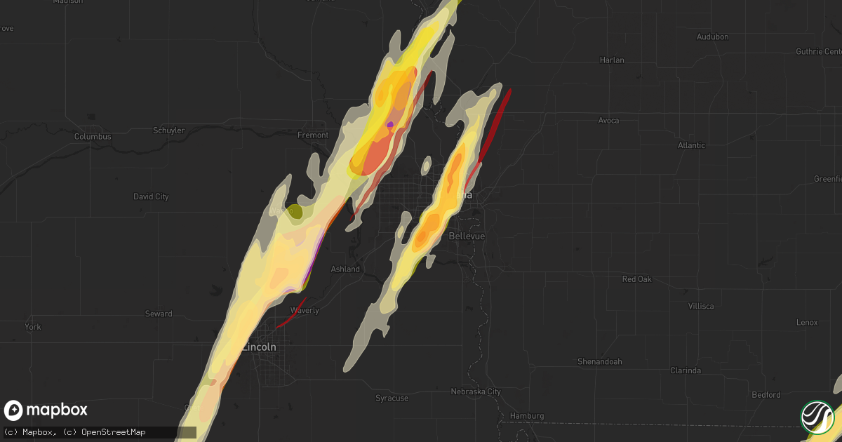 Hail map in La Vista, NE on April 26, 2024