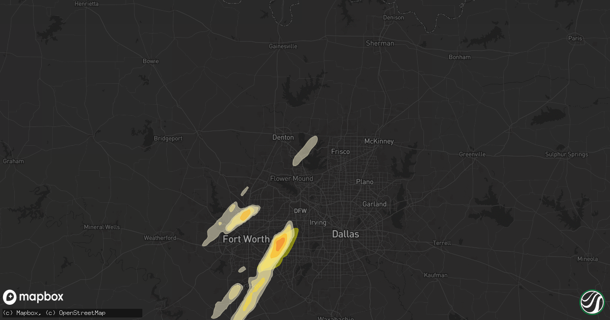 Hail map in Lake Dallas, TX on April 26, 2024