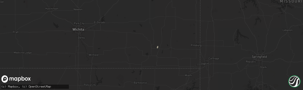 Hail map in Neodesha, KS on April 26, 2024